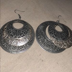 Silver, metal earrings